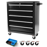 ZNTS 5 Drawers Rolling Tool Chest Cabinet with Wheels, Tool Storage Cabinet and Tool Box Organizer for W1239137225