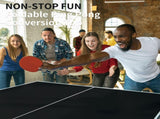 9ft Black Mid-Size Ping Pong Conversion Top Foldable & Portable Table Tennis Table Top for Indoor W1408P442642