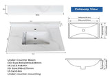 31-inch Quartz Bathroom Vanity Top, 3/4" Thick with Undermount Single Bowl Middle Sink, 4 Inch High W2699P459403
