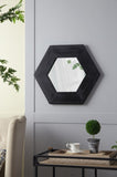 18.5" x 18.5" Hexagon Mirror with Solid Wood Frame, Wall Decor for Living Room Bathroom Hallway, W2078133976