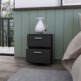 Myrtle 2 Drawers Nightstand, Bedside Table with Metal Handles B128P148759