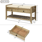 Shoe Rack with Cushioned Seat and Drawers, Multipurpose Entryway Storage Bench 51016143