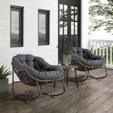 ZNTS Outdoor Rattan Rocking Chair,Padded Cushion Rocker Recliner Chair Outdoor for Front Porch, Living W640105282