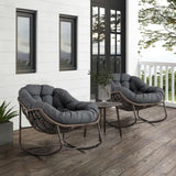 Outdoor Rattan Rocking Chair,Padded Cushion Rocker Recliner Chair Outdoor for Front Porch, Living W640105282