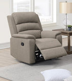 ZNTS Modern Light Brown Color Burlap Fabric Recliner Motion Recliner Chair 1pc Couch Manual Motion Living B011133824