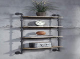 Brantley Oak & Sandy Black Finish Wall Rack W/4 Shelves B2726P446701