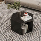 23.62'' Hexagonal Coffee Table Side Table Nightstand Burmese Sumac W757P164920