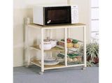Natural Brown and White Kitchen Cart B062P153920