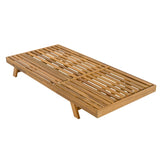 2/3 FOLDABLE ACACIA WOOD LOUNGE CHAIR WITH ADJUSTABLE BACKREST & FLAT STORAGE SURFACE, TEAK FINISH N770P253442T