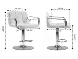 2-Pack Bar Stools, PU Leather Adjustable Swivel/ Arms Barstools, Hydraulic Kitchen Counter 94982020