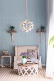6 - Light Wood Chandelier, Hanging Light Fixture with Adjustable Chain for Kitchen Dining Room Foyer W2078138924