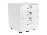 White Wood Grain Density Board Three Drawers Wooden Filing Cabinet 50763248