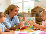 Montessori Wooden Time Learning Clock for Kids 3, All-in-One Calendar Season Weather Educational 41295050