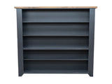 72 inch high 5-shelf Bookcase, No Assembly Required, Black and Whiskey Finish B108P160152