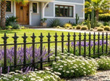 Black Foldable Garden Border Fence, 5 Pack No Dig Animal Barrier, Decorative Metal Fencing for Lawn 27478670