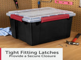 (2 pack) 8.5 Gallon WaterProof Plastic Storage Bin with Lid, Gasket Seal and Durable Latches, Black 00475432