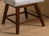 Counter Height Swivel Barstools, 26'' H Seat Height Upholstered Bar Stools Set of 2, Fabric in Ivory W1143P151490