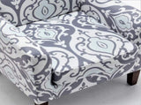 Patterned Polyester Blend Armchair, Solid Birch Wood Frame with Brown Tapered Legs, Foam Padded 17010575