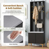 ON-TREND Modern Luxury 4-in-1 Hall Tree with Cushion, Versatile Coat Rack with 8 Gold Hooks and N721P192814B