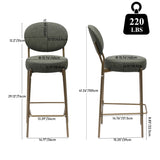 29'' H Seat Height Upholstered Bar Stools Set of 2 Faux Leather Counter Dining Stool with Golden W1757P227879