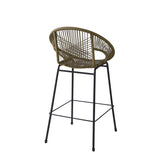 Ferrara Outdoor Patio Green Faux Wicker Barstool, Set of 2 N775P266222G