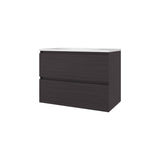 Smoot Floating Vanity with Two Drawers and Sink, Wengue B128P314804