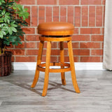 30" Bar Stool, Natural Finish, Saddle Leather Seat B04660651