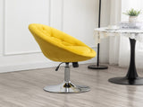 Noas Velvet Upholstered Tufted Back Swivel Accent Chair, Yellow T2574P164851