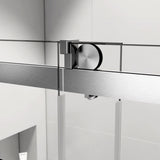 ZNTS 68-72 x 76 Single Sliding Frameless Shower Door in Brushed Nickel with Soft-Closing and 3/8 W1056133813