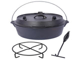 Pre-Seasoned Cast Iron Dutch Oven With Skillet Lid, Outdoor Camping Deep Pot for Camping Fireplace 02797911