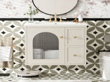 24" Bathroom Vanity Set Wall Mounted for Small Space, Bathroom Cabinet with Ceramic Sink, 2 Drawers N710P286704Y