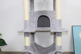 78.8 in Light Gray Cat Tree Tower with Wide Base, Large Condo, 12 Sisal Scratching Post, Big W243P326647