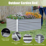 6x3x2ft Galvanized Raised Garden Bed, Outdoor Planter Garden Boxes Large Metal Planter Box for W1859P197915