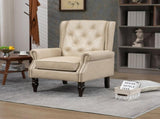 Wood Frame Armchair, Modern Accent Chair Lounge Chair with Sturdy Wood Legs for Living Room Bedroom 48781286