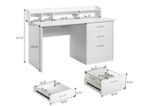 110*50*95cm Particleboard Paste Triamine Desktop Storage Layer Three Drawers Computer Desk White 37862423