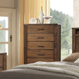 ZNTS Oak Finish 1pc Chest Of Drawers Wooden Texture 5x Drawers Storage Bedroom Furniture B011P244398