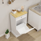 One Drawers and One-Compartment Tilt-Out Trash Cabinet Kitchen Trash Cabinet-White W1120127324