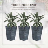 3 PCS Indoor Planters with Drainage Hole Gray 36403940