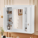 Bathroom Wall Cabinet with Mirror, Wall Mounted Medicine Cabinet with 4 Shelves, Mirrored Door Over 58103188