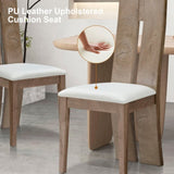 Dining Chair Set of 2 MDF, sponge .PU Leather Upholstered Cushion Seat Wooden Back Side Chairs Wood W876126496