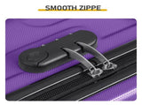 ABS Trolley Case 20in 24in 28in 3PCS Suitcase Set Vertical Striped Frosted Case Suitcase Purple 89769441