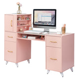 pink relief particle board tempered glass 141*50*112cm three doors and two drawers fanless nail 09679547
