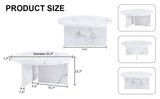 A white MDF material circular patterned coffee a 31.4-inch white center modern coffee W1151131600