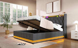 Full size Upholstered, 360 surround LED function, Buttons/Apps/Remote Control, hydraulic storage N736P188806G