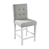 ZNTS Set of 2pc Counter Height Dining Chairs Antique White Solid wood Dining Room Furniture Tufted Back B011108519