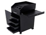 Hair Salon Storage Cart with Wheels & 3 Hair Dryer Holders & 4 Drawers & Lock & 2 Keys, Hairdressing 03688637