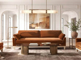 Pasadena 75.5" Modern Farmhouse Sofa, Burnt Orange Performance Velvet B2719P479036