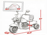 Pink 3-Wheel Electric Motorcycle for Kids Battery Powered Motorbike with Headlights Music Forward 02303592