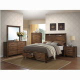 Wooden Nightstand with 2 Drawers in Oak Finish B016P252981