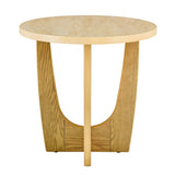 25" Round End Table, Wooden Side Table, Night Stand for Bedroom, Living Room ,Reception Room W1801P195684